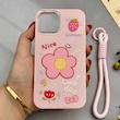 قاب گوشی iPhone 12 - iPhone 12 Pro آیفون اکلیلی شاین Flower سخت بنددار کنفی گل صورتی کد 125485