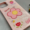 قاب گوشی iPhone 12 - iPhone 12 Pro آیفون اکلیلی شاین Flower سخت بنددار کنفی گل صورتی کد 125485