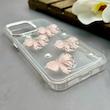 قاب گوشی iPhone 15 Pro Max آیفون لاکچری رزینی شاین لنز کرومی برجسته پاپیون مرواریدی کیوت کد 125000