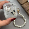 کاور AirPods 1 / AirPods 2 ایرپاد اپل لاکچری ماربل شفاف بندآویز مرواریدی کد 98189
