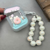 کاور AirPods 1 / AirPods 2 ایرپاد اپل لاکچری دونات شفاف بندآویز مرواریدی کد 98195