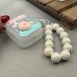 کاور AirPods 1 / AirPods 2 ایرپاد اپل لاکچری دونات شفاف بندآویز مرواریدی کد 98195