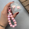کاور AirPods 1 / AirPods 2 ایرپاد اپل لاکچری پنجه صورتی شفاف بندآویز مرواریدی کد 98197