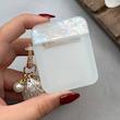 کاور AirPods 1 / AirPods 2 ایرپاد اپل لاکچری ماربل قلبی شفاف بندآویز صدفی کد 98199