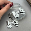 کاور AirPods 1 / AirPods 2 ایرپاد اپل لاکچری کرومی برجسته شفاف بندآویز پاپیونی کد 98203