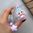 کاور AirPods 4 ایرپاد اپل لاکچری لبوبو شفاف بندآویز ستاره ای زنگوله ای کد 98213