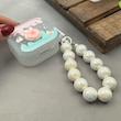 کاور AirPods 4 ایرپاد اپل لاکچری دونات برجسته شفاف بندآویز مرواریدی کد 98216
