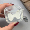 کاور AirPods 4 ایرپاد اپل لاکچری برجسته کرومی شفاف بندآویز پاپیونی کد 98222