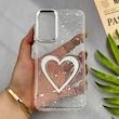 قاب گوشی Galaxy A15 سامسونگ لاکچری رزینی ماربل شاین لنز کرومی برجسته قلبی کیوت کد 125849