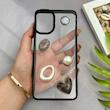 قاب گوشی Galaxy A06 سامسونگ شفاف رزینی Luxury برجسته طرح کهکشانی لوکس مشکی کد 125786