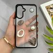 قاب گوشی Galaxy A26 سامسونگ شفاف رزینی Luxury برجسته طرح کهکشانی لوکس مشکی کد 125794