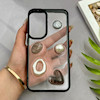 قاب گوشی Galaxy A35 سامسونگ شفاف رزینی Luxury برجسته طرح کهکشانی لوکس مشکی کد 125796
