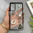 قاب گوشی Galaxy S20 FE سامسونگ شفاف رزینی Luxury برجسته طرح کهکشانی لوکس مشکی کد 125806