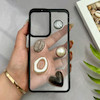 قاب گوشی Galaxy S21 FE سامسونگ شفاف رزینی Luxury برجسته طرح کهکشانی لوکس مشکی کد 125807