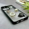 قاب گوشی Galaxy S21 FE سامسونگ شفاف رزینی Luxury برجسته طرح کهکشانی لوکس مشکی کد 125807