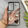 قاب گوشی Galaxy S24 FE سامسونگ شفاف رزینی Luxury برجسته طرح کهکشانی لوکس مشکی کد 125809