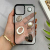 قاب گوشی iPhone 12 - iPhone 12 Pro آیفون شفاف رزینی Luxury برجسته طرح کهکشانی لوکس مشکی کد 125815