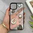 قاب گوشی iPhone 13 - iPhone 14 آیفون شفاف رزینی Luxury برجسته طرح کهکشانی لوکس مشکی کد 125816