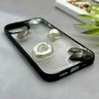 قاب گوشی iPhone 13 - iPhone 14 آیفون شفاف رزینی Luxury برجسته طرح کهکشانی لوکس مشکی کد 125816