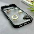 قاب گوشی iPhone 17 Pro Max آیفون شفاف رزینی Luxury برجسته طرح کهکشانی لوکس مشکی کد 125818