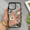 قاب گوشی iPhone 16 Pro Max آیفون شفاف رزینی Luxury برجسته طرح کهکشانی لوکس مشکی کد 125819