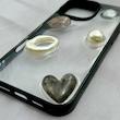قاب گوشی iPhone 16 Pro Max آیفون شفاف رزینی Luxury برجسته طرح کهکشانی لوکس مشکی کد 125819