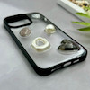 قاب گوشی iPhone 15 Pro Max آیفون شفاف رزینی Luxury برجسته طرح کهکشانی لوکس مشکی کد 125820