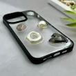 قاب گوشی iPhone 15 Pro Max آیفون شفاف رزینی Luxury برجسته طرح کهکشانی لوکس مشکی کد 125820