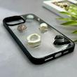 قاب گوشی iPhone 14 Pro Max آیفون شفاف رزینی Luxury برجسته طرح کهکشانی لوکس مشکی کد 125821