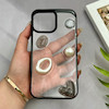 قاب گوشی iPhone 13 Pro Max آیفون شفاف رزینی Luxury برجسته طرح کهکشانی لوکس مشکی کد 125822