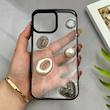 قاب گوشی iPhone 13 Pro Max آیفون شفاف رزینی Luxury برجسته طرح کهکشانی لوکس مشکی کد 125822