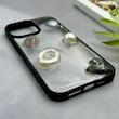 قاب گوشی iPhone 13 Pro Max آیفون شفاف رزینی Luxury برجسته طرح کهکشانی لوکس مشکی کد 125822