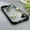 قاب گوشی iPhone 12 Pro Max آیفون شفاف رزینی Luxury برجسته طرح کهکشانی لوکس مشکی کد 125823