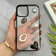 قاب گوشی iPhone 12 Pro Max آیفون شفاف رزینی Luxury برجسته طرح کهکشانی لوکس مشکی کد 125823
