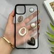 قاب گوشی iPhone 11 Pro Max آیفون شفاف رزینی Luxury برجسته طرح کهکشانی لوکس مشکی کد 125824