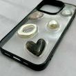 قاب گوشی iPhone 15 Pro آیفون شفاف رزینی Luxury برجسته طرح کهکشانی لوکس مشکی کد 125827