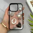 قاب گوشی iPhone 15 Pro آیفون شفاف رزینی Luxury برجسته طرح کهکشانی لوکس مشکی کد 125827