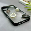 قاب گوشی iPhone 17 آیفون شفاف رزینی Luxury برجسته طرح کهکشانی لوکس مشکی کد 125830