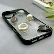 قاب گوشی iPhone 17 آیفون شفاف رزینی Luxury برجسته طرح کهکشانی لوکس مشکی کد 125830