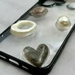 قاب گوشی iPhone 17 آیفون شفاف رزینی Luxury برجسته طرح کهکشانی لوکس مشکی کد 125830