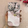 قاب گوشی iPhone 15 Pro Max آیفون اورجینال یونیک کیس چرمی گل برجسته لاکچری محافظ لنزدار کد 124846