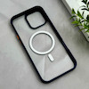 قاب گوشی iPhone 16 Pro Max آیفون اورجینال Orange Line مگ سیف دار طلقی شیشه ای شفاف سرمه ای کد 126500