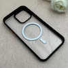 قاب گوشی iPhone 15 Pro Max آیفون اورجینال Orange Line مگ سیف دار طلقی شیشه ای شفاف مشکی کد 98331