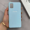 قاب گوشی Galaxy A51 سامسونگ سیلیکونی اورجینال پاک کنی درجه یک زیربسته آبی کد 125585