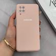 قاب گوشی Galaxy A12 - M12 سامسونگ سیلیکونی اورجینال پاک کنی درجه یک زیربسته صورتی چرک کد 125646