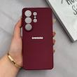 قاب گوشی Galaxy S26 Ultra سامسونگ سیلیکونی اورجینال پاک کنی درجه یک زیربسته زرشکی کد 125702