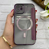 کیف گوشی iPhone 12 آیفون الکترو استاتیک Wallet Case مگ سیف دار Magsafe اورجینال محافظ لنز دار گلسی بنفش کد 126405