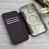 کیف گوشی iPhone 12 آیفون الکترو استاتیک Wallet Case مگ سیف دار Magsafe اورجینال محافظ لنز دار گلسی بنفش کد 126405