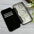 کیف گوشی iPhone 12 آیفون الکترو استاتیک Wallet Case مگ سیف دار Magsafe اورجینال محافظ لنز دار گلسی مشکی کد 126406