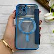 کیف گوشی iPhone 12 آیفون الکترو استاتیک Wallet Case مگ سیف دار Magsafe اورجینال محافظ لنز دار گلسی سرمه ای کد 126407